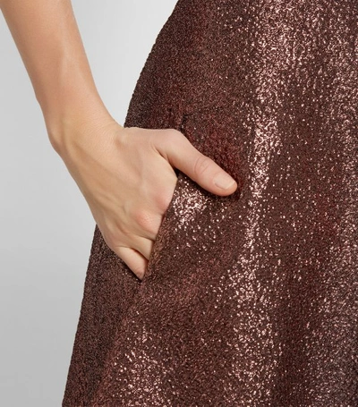 Shop Roland Mouret Glitter-embellished Midi Skirt