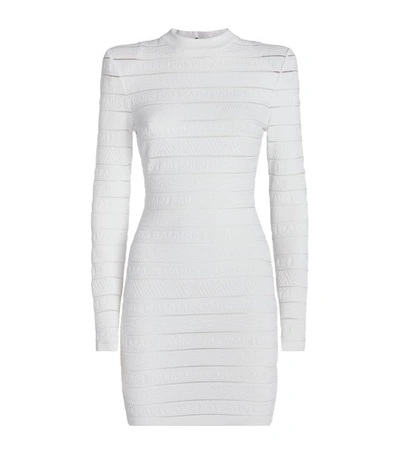 Shop Balmain Logo Stripe Dress