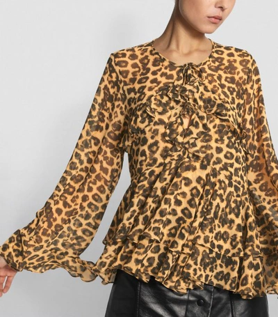 Shop Misa Damaris Leopard Print Blouse