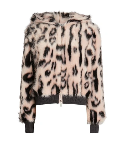 Shop Stella Mccartney Faux Fur Bomber Jacket