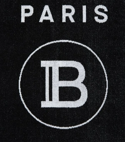 Shop Balmain Cotton Logo Beach Towel