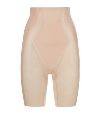 Haute Contour High-waisted Mid-thigh Shorts In Soft Sand