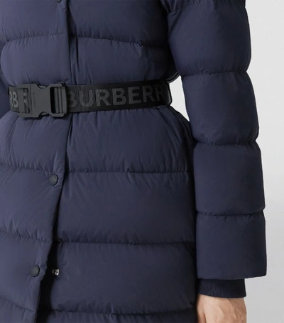 Shop Burberry Belted Puffer Coat