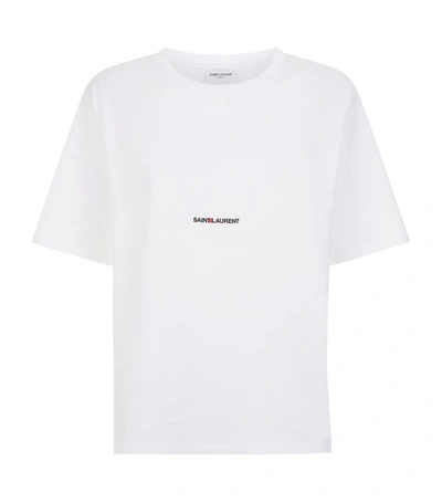 Shop Saint Laurent Logo Print T-shirt In White