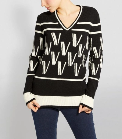 Shop Valentino Cashmere-wool Jacquard Sweater
