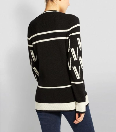 Shop Valentino Cashmere-wool Jacquard Sweater