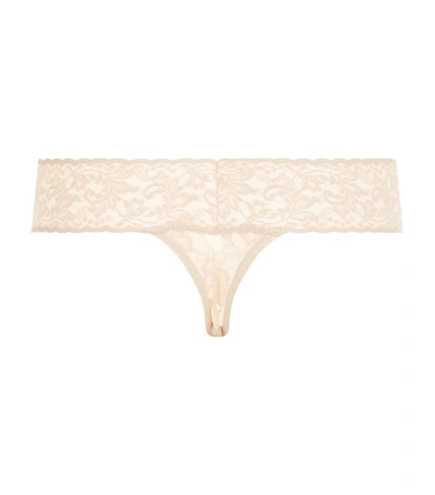 Shop Hanky Panky Low-rise Thong In Beige