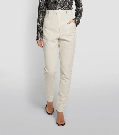 Shop Isabel Marant Xenia Slim Leather Trousers