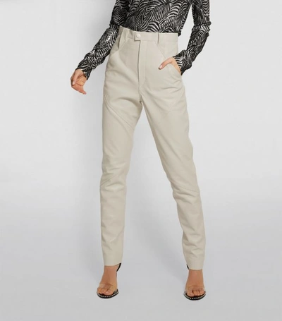 Shop Isabel Marant Xenia Slim Leather Trousers