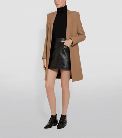 Shop Saint Laurent Leather Mini Skirt