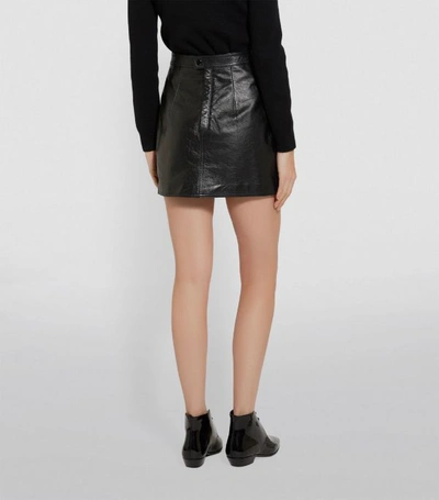 Shop Saint Laurent Leather Mini Skirt