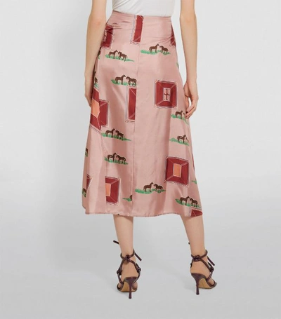 Shop Victoria Beckham Printed Midi Skirt