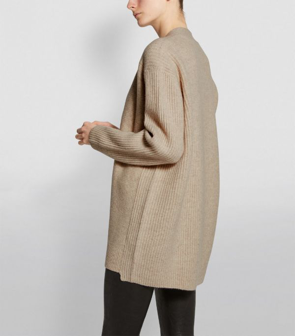 vince ribbed back cardigan
