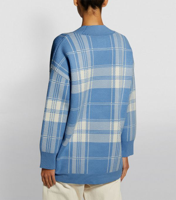 sandro oversized checked cardigan