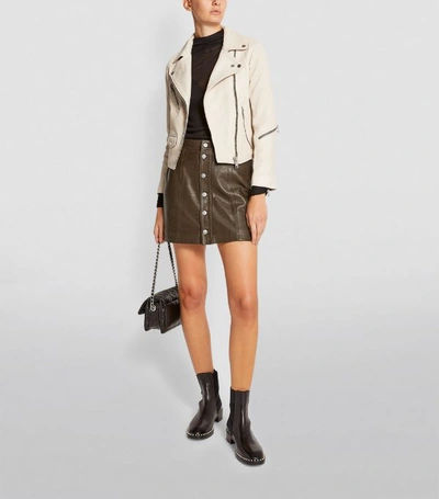 Shop Allsaints Carson Leather Mini Skirt
