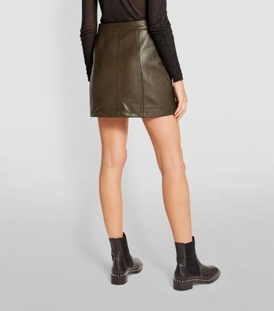 Shop Allsaints Carson Leather Mini Skirt