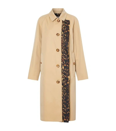 Shop Burberry Cotton Leopard Print-lined Car Coat