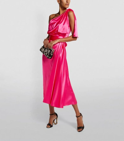 Shop Dolce & Gabbana Draped Silk Maxi Dress
