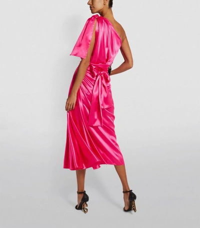 Shop Dolce & Gabbana Draped Silk Maxi Dress