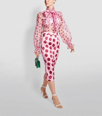 Shop Dolce & Gabbana Silk Polka-dot Skirt