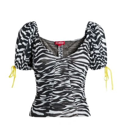 Shop Staud Ruched Zebra Top