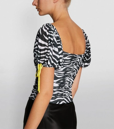 Shop Staud Ruched Zebra Top