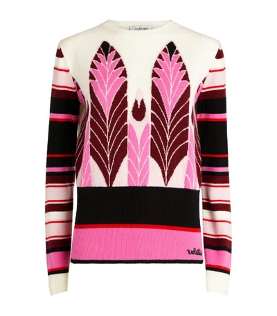 Shop Valentino Pop Feathers Print Sweater