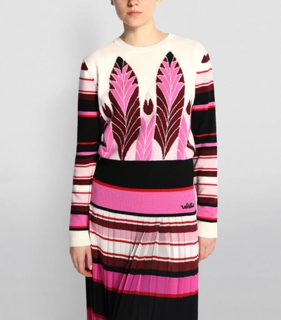 Shop Valentino Pop Feathers Print Sweater