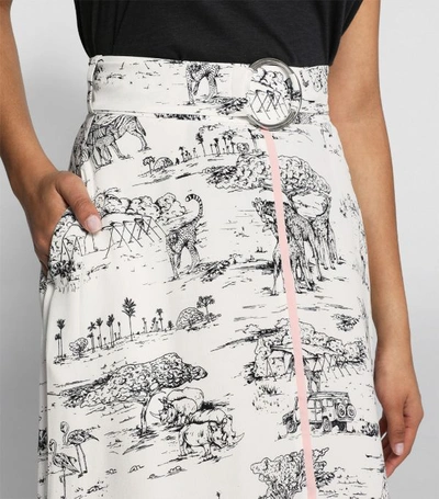 Shop Markus Lupfer Serengeti Print Belted Skirt