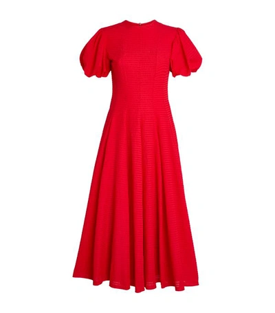 Shop Emilia Wickstead Doreen Puff-sleeved Midi Dress