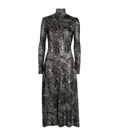 Shop Rabanne Metallic Devoré Midi Dress