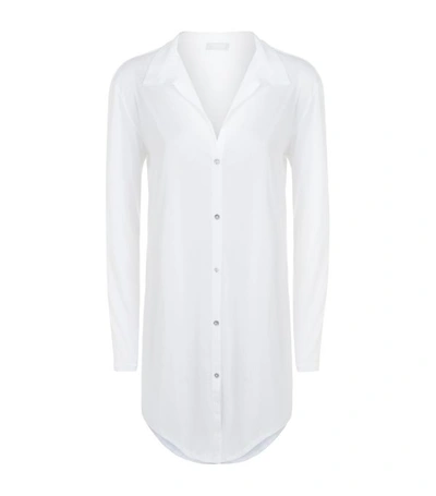 Shop Hanro Cotton Deluxe Boyfriend Nightshirt In White