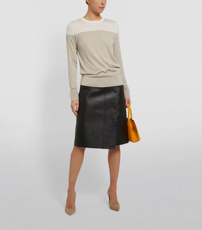 Shop Akris Cashmere-silk Two-tone Sweater