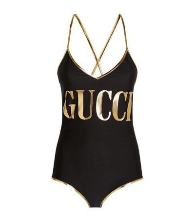 Shop Gucci Logo Swimsuit