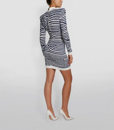 Shop Balmain Sequined Stripe Dress