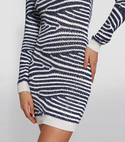 Shop Balmain Sequined Stripe Dress