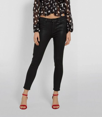 Shop Paige Hoxton Coated Skinny Jeans In Black