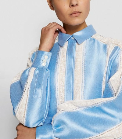 Shop Alexis Mabille Oversized Tiered Shirt Dress