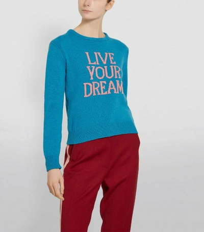 Shop Alberta Ferretti Cashmere Slogan Sweater