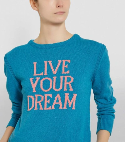 Shop Alberta Ferretti Cashmere Slogan Sweater