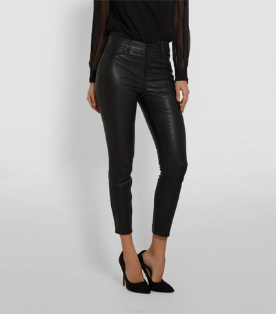 Shop L Agence Adelaide High Rise Ankle Leather Jeans