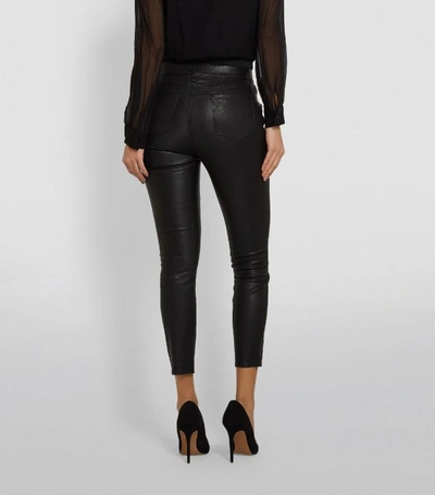 Shop L Agence Adelaide High Rise Ankle Leather Jeans