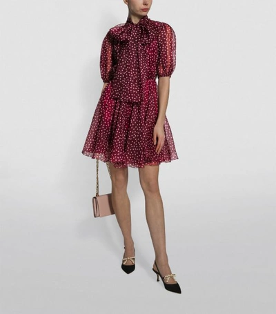 Shop Dolce & Gabbana Silk Polka-dot Mini Dress