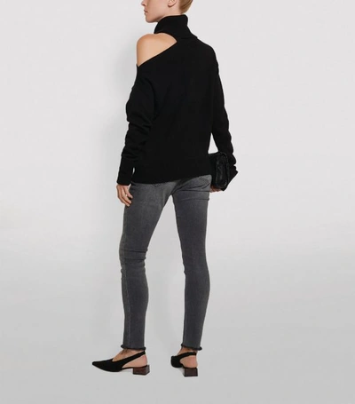 Shop Paige Raundi Open-shoulder Sweater In Black
