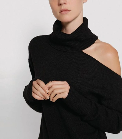 Shop Paige Raundi Open-shoulder Sweater In Black