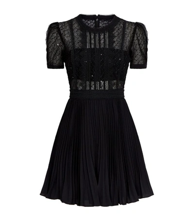 Shop Self-portrait Lace Embroidered Mini Dress