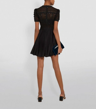 Shop Self-portrait Lace Embroidered Mini Dress