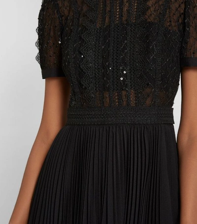 Shop Self-portrait Lace Embroidered Mini Dress