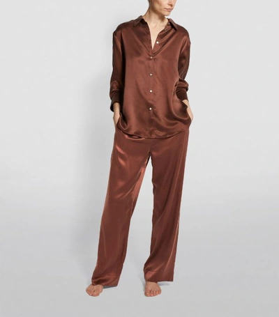 Shop Asceno London Silk Pyjama Trousers