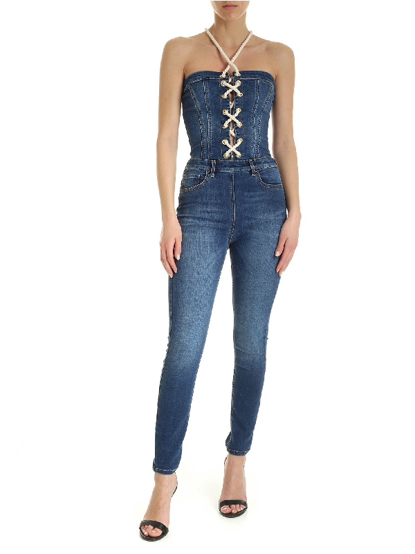 elisabetta franchi denim jumpsuit